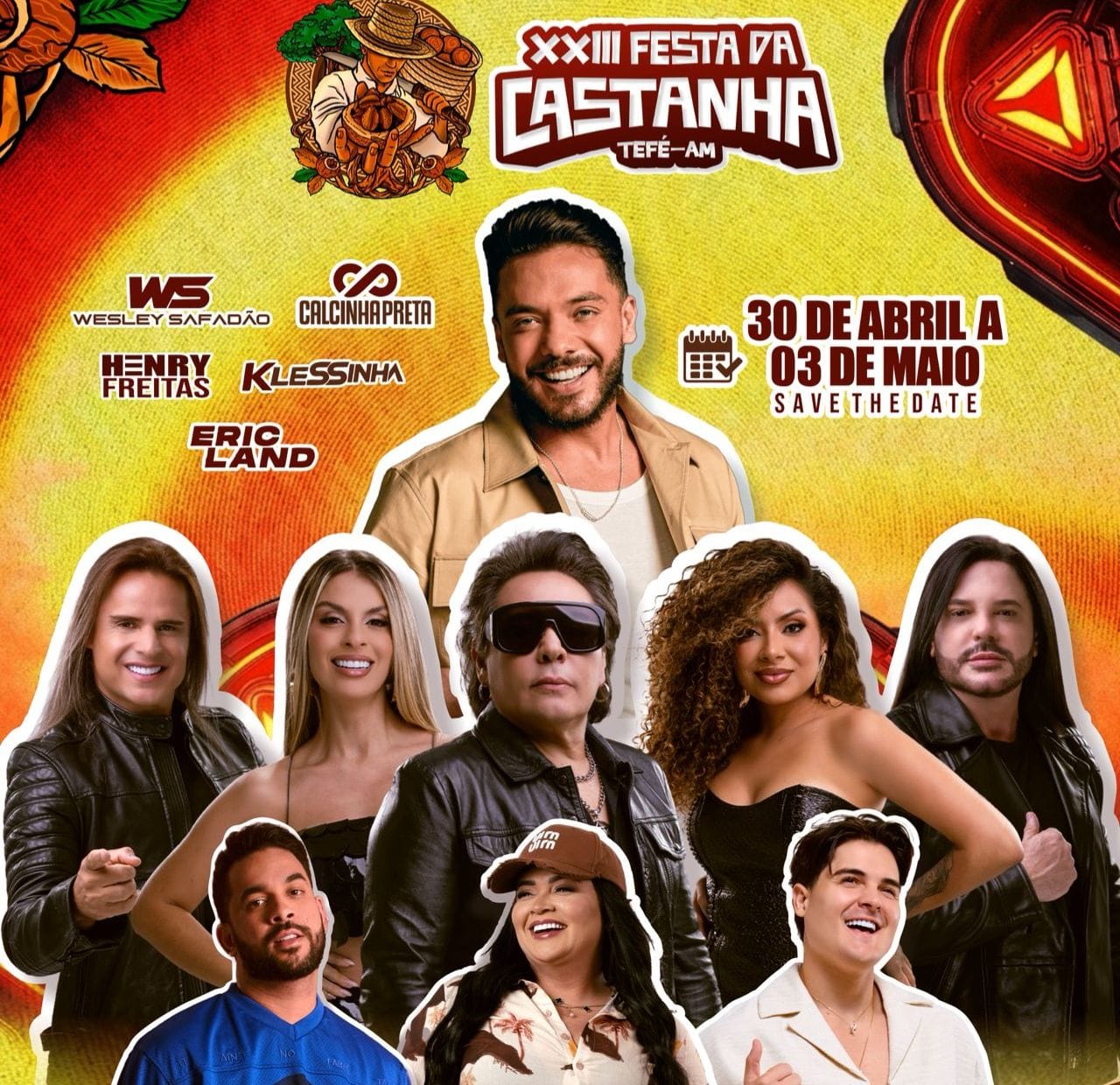 Prefeitura de Tefé anuncia grandes atrações da XXIII Festa da Castanha 2026