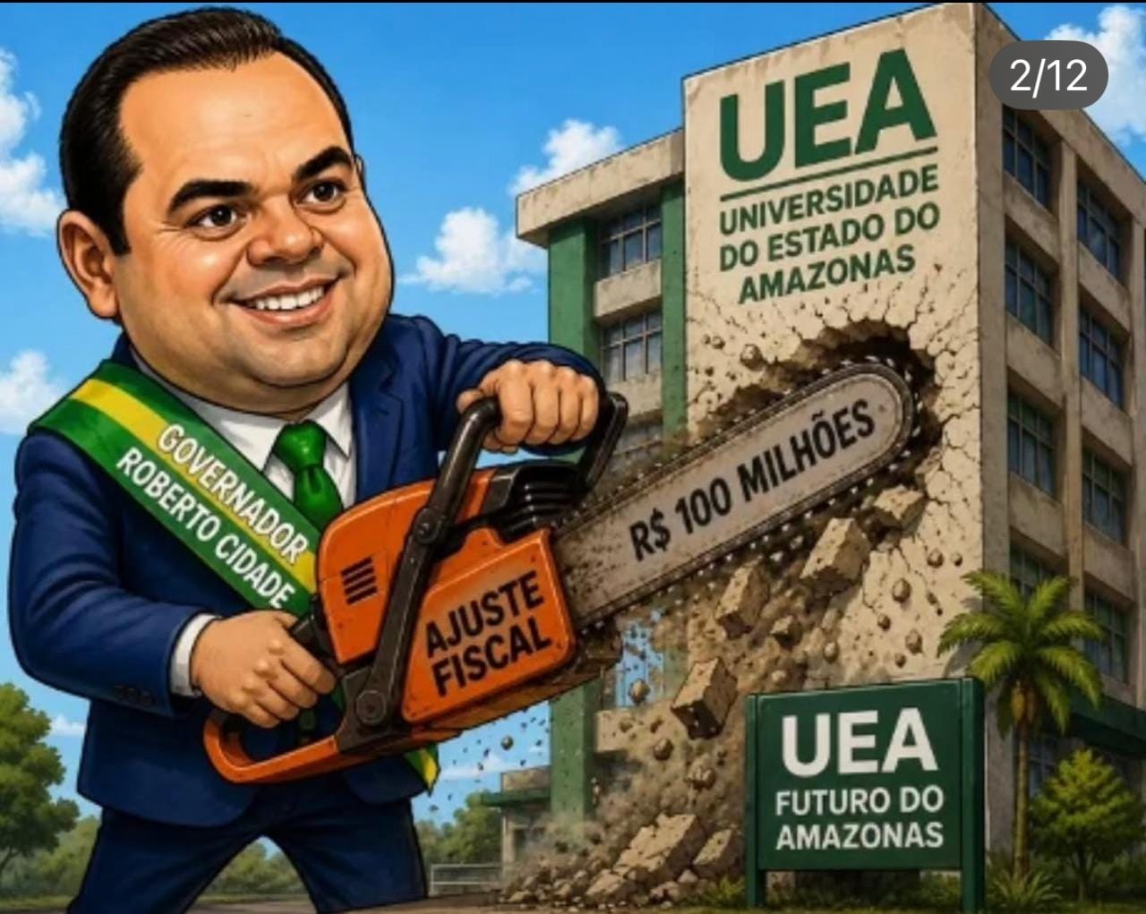 Governador tampão Roberto Cidade baixa decreto que tira R$100 milhões da UEA